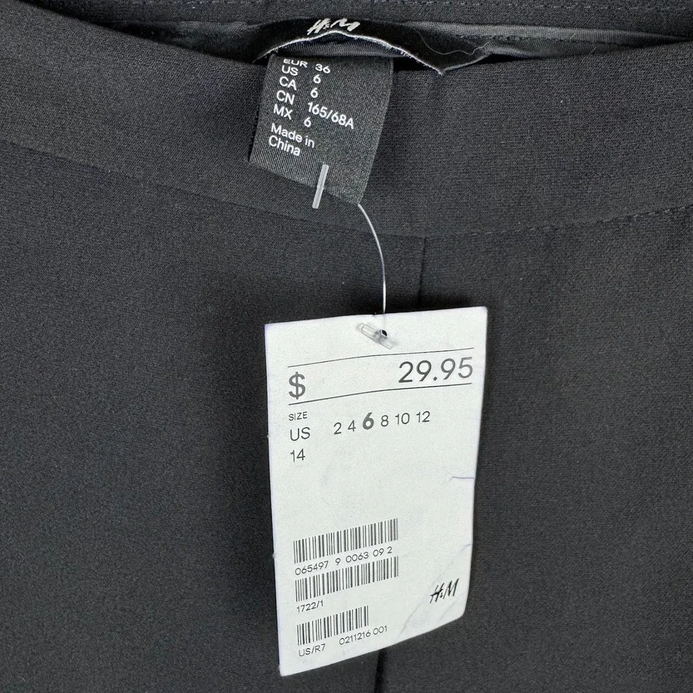 H&M Flare Dress Pants Gold Zipper New With Tags Size 6